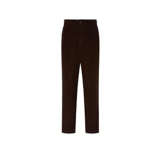 Moncler Moncler Leather Logo Corduroy Pants, Men, Brown, Size: 48
