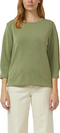 s.Oliver Sweatshirt S.OLIVER, Damen, Gr. 34, khaki, Sweatware, Obermaterial: 47% Modal, 41% Polyester, 12% Elasthan, unifarben, bequem h&uuml;ftbedeckend, Rundhals,