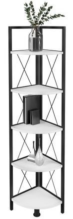ebuy24 Ebuy24 - Vcm Madera Metal Esquina Estante De Almacenamiento Estante Estante Decoraci&oacute;n Libros Estante Estante Insasi 5 (blanco)