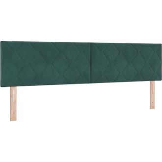 vidaXL Cabecero Led Geometric Manual Verde Oscuro 180 Cm Terciopelo Vidaxl