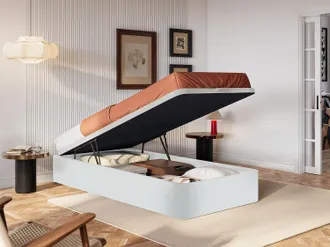 Vente-Unique Rete letto contenitore Bianco opaco - 90 x 190 cm - HESTIA di YSM&Eacute;E