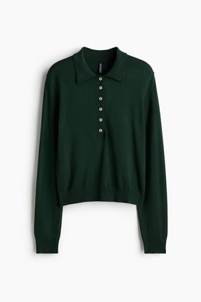 H&M Poloshirt mit Langarm - Green