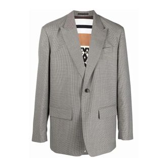 Valentino Houndstooth Blazer - Heren - Blazers - Grijs - M - Jassen