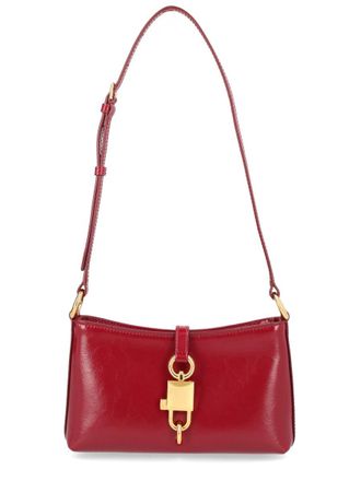 Dolce & Gabbana Womens Lock Leather Shoulder Bag Red