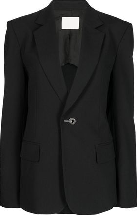 Dion Lee belted single-breasted blazer - women - Elastane/Viscose/Polyester - L - Black