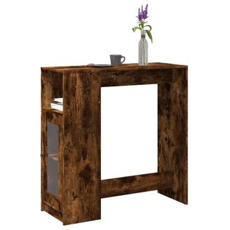 Berkfield Home Bar Table with Racks Smoked Oak 101x40x103.5 cm Engineered Wood in Brown