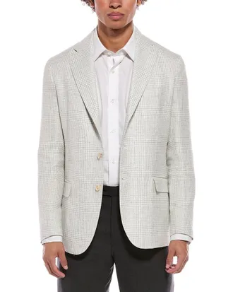Eleventy Single Breasted Linen & Wool-Blend Jacket