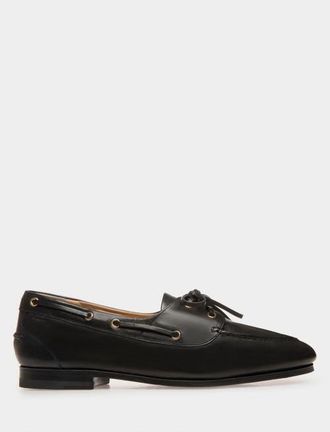 Bally Plume Moccasin in Buffalo Leather in Black at Nordstrom, Size 46.5