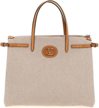 Valentino Garavani Beige Antibes Medium Tote