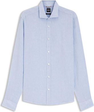 BOSS Regular-fit shirt in washed linen