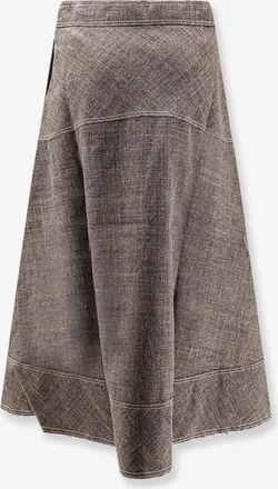 SOEUR Womens Skirt Janelle Linen Blend Brown Recycled Polyester