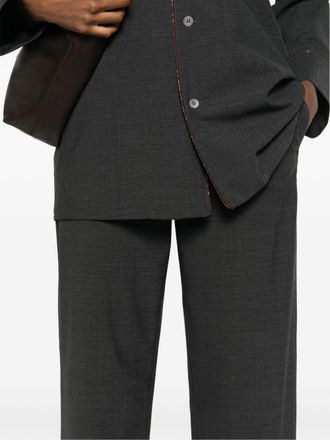 Fabiana Filippi M&eacute;lange Virgin Wool Blend Trousers - Dark grey