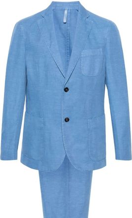 Incotex single-breasted linen blend suit - men - Linen/Flax/Acetate/Viscose/Cotton - 50 - Blue