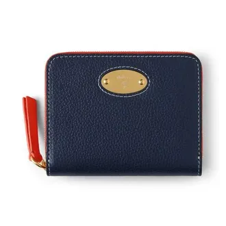 Mulberry Plaque Small Zip Around Wallet in Night Sky-Coral Orange at Nordstrom