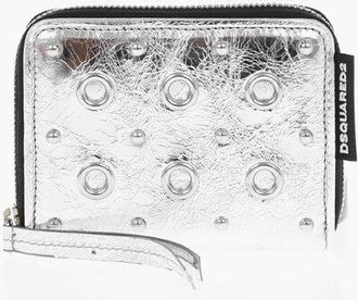Dsquared2 Metallic Leather Wallet with Craquel&eacute; Effect size One Size