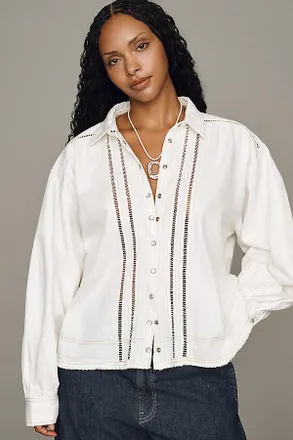 Pilcro 100% Cotton Lace Buttondown Shirt