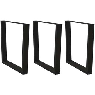 vidaXL Patas Para Mesa De Comedor En Forma De V (3 Unidades), Color Negro, 90 X (72-73,3) Cm, Acero Vidaxl