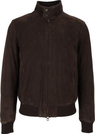 STEWART Brown Nuvola-Light Suede-Down S802 Down Jacket