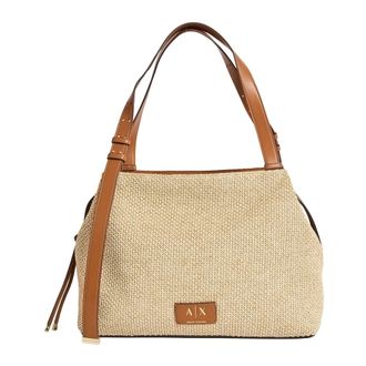 A|X Armani Exchange Tote Bags, female, Beige, Size: ONE SIZE Structured Mini Shoulder Bag