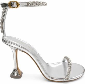 Amina Muaddi Gigi Slipper 95 - female - Amina Muaddi - High Heel Sandals - Gray - 6 UK - Shoes