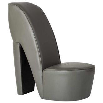 vidaXL Vidaxl - Butaca Con Forma De Zapato De Tac&oacute;n Cuero Sint&eacute;tico Gris