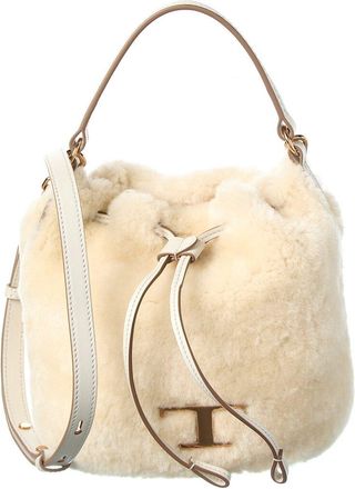 Tod's TodS Shearling & Leather Bucket Bag