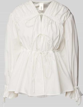Vero Moda Regular Fit Bluse mit Schnürungen in Weiss, Größe XS