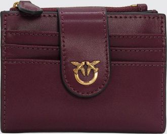 Pinko Portafoglio piccolo in pelle liscia con logo Love Birds metallico