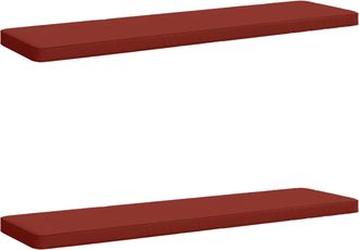vidaXL Cojines Para Banco De 2 Piezas Vught 2 Uds. 100% Poli&eacute;ster Rojo Vidaxl