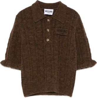 Moschino Maglione con applicazione logo - Marrone