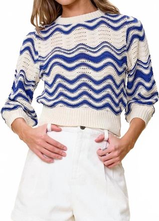 Cleobella Zoetry Pointelle Knit Sweater In Ivory / Surf The Web