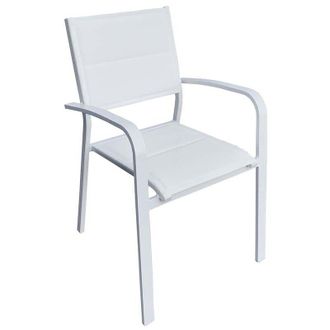 Gardenia Sedia zara con braccioli, in alluminio e textilene, colore taupe opaco