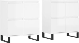vidaXL Vidaxl - Sideboards 2 pcs High Gloss White Engineered Wood