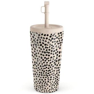 OEM Taza De Viaje - Almendra Latte - 500 Ml - Cil&iacute;ndrica - Pl&aacute;stico - Dise&ntilde;o Contempor&aacute;neo