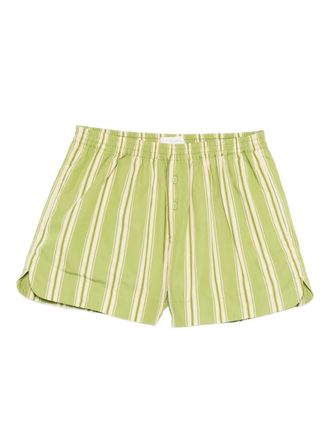 Faithfull The Brand striped button shorts - Green