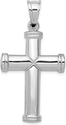 Diamond2Deal 14k White Gold Hollow Cross Pendant
