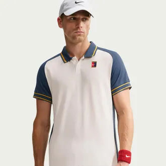 Nike Mens Court Heritage Tennis Polo in Blue | FQ2101-438