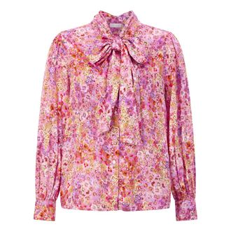 Rich & Royal Geprinte Blouse met Strik - Dames - Blouses - Veelkleurig - M - Overhemden