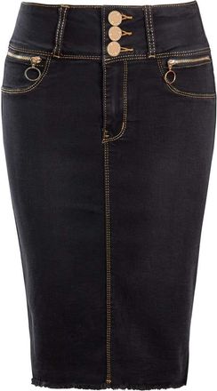 SS7 Womens Stretch Denim Skirt with Raw Hem