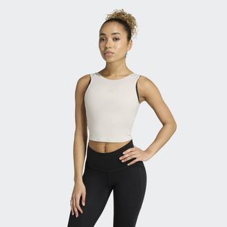 adidas Tanktop ADIDAS PERFORMANCE YOGA MOTION, Damen, Gr. XL, wonder aluminium, Obermaterial: 83% Polyester, 17% Elasthan, Rundhals, Tops Tanktop