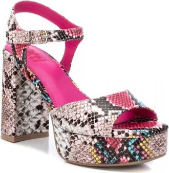 Xti Womens Heeled Platform Sandals In Multicolor