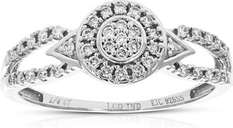 Vir Jewels 1/5 cttw Round Cut Lab Grown Diamond Engagement Ring.925 Sterling Silver Prong Set