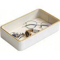OEM Bandeja Decorativa De Lujo - Bandeja De Almacenamiento De Piel Sint&eacute;tica Para Perfumes, Llaves, Cartera Y Otros Art&iacute;culos, Ideal Para Mesita De Noche,