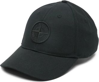 Stone Island Logo Baseball Cap - Heren - Accessoires - Zwart - Maat: ONE Size Katoen