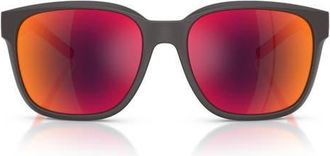 Ferrari 56mm Square Sunglasses in Matte Grey /Red Gold Mirror at Nordstrom