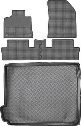OEM Juego De Alfombrillas De Goma Para Coche Y Maletero Para Citro&euml;n C4 Grand Picasso (2013-2018)