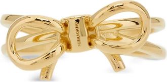 Ferragamo Dubbele ring met strik - Goud