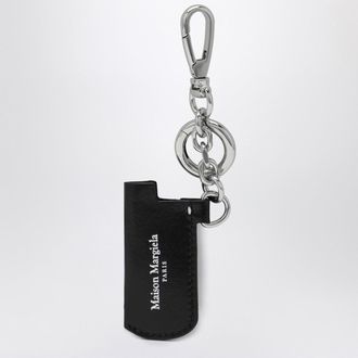 Maison Margiela Black Leather Key Holder With Logo