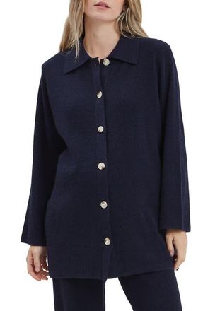 Nom Maternity Thomasine Maternity & Nursing Knit Cardigan in Navy at Nordstrom, Size X-Large