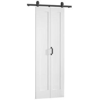 HOMCOM Homcom Porta A Libro Pieghevole Con Superficie Verniciabile 70x210 Cm Bianco
